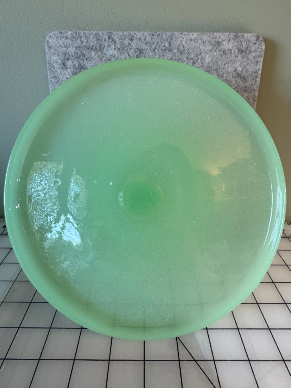 Mosser Jadeite Glass Pedestal Cake Stand Plain & Simple Green Jadite - Picture 6 of 12